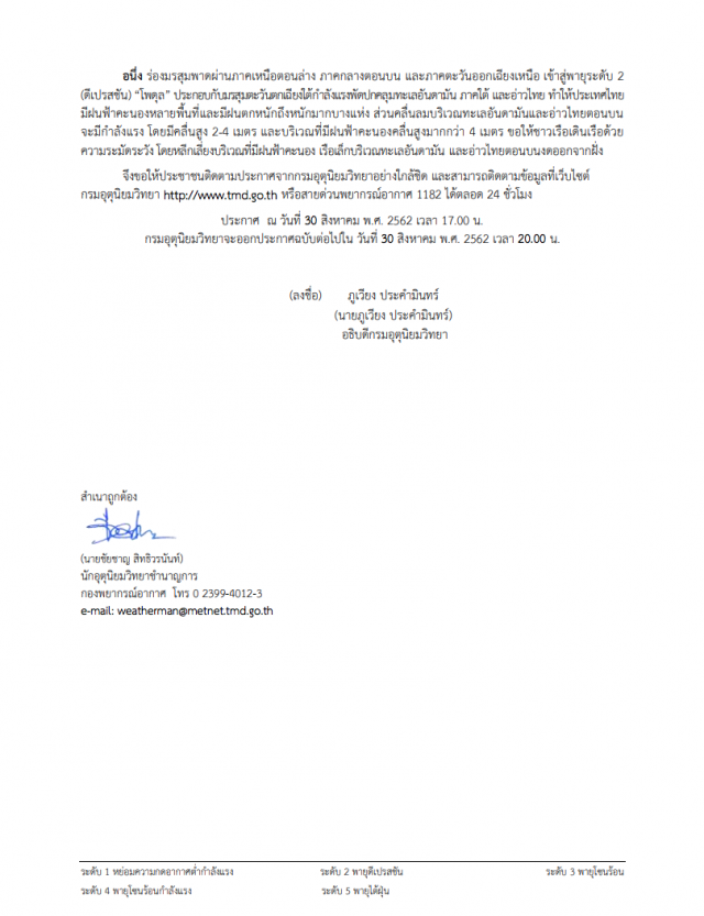 ประกาศ "พายุโพดุล" ฉบับที่ 13