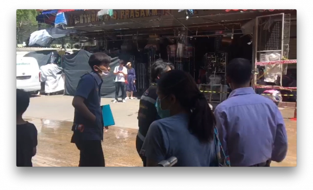 เจ้าหน้าที่พิสูจน์หลักฐาน ตรวจอาคาร "โบ๊เบ๊ทาวเวอร์" หาต้นตอเหตุไฟไหม้