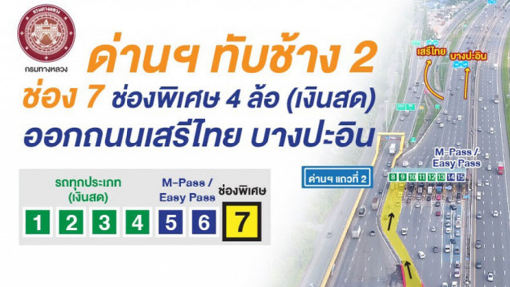 ทางหลวงทดลองแก้ไขปัญหาจราจรที่ด่านฯ ทับช้าง 2