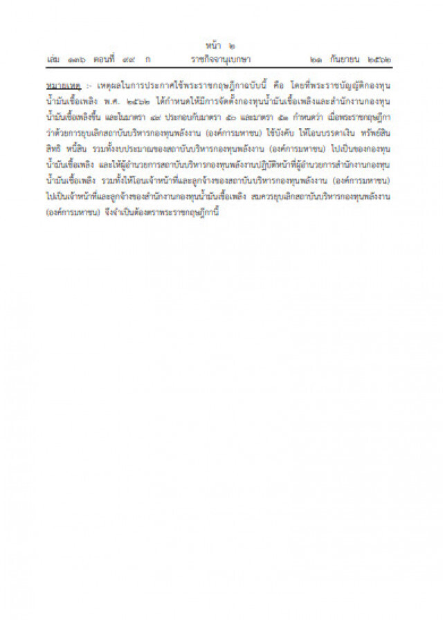 พระราชกฤษฎีกายุบเลิกสถาบันบริหารกองทุนพลังงาน (องค์การมหาชน) พ.ศ. ๒๕๖๒