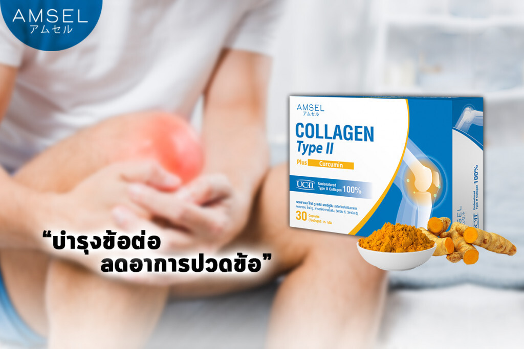 "Amsel Collagen Type II Plus Curcumin" คอลลาเจนชนิดเดียวกับที่พบในเซลล์กระดูกอ่อนบริเวณข้อต่อ