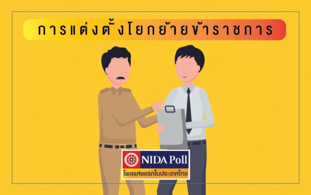 โพล ชี้ ปชช. ส่วนใหญ่เชื่อ "การแต่งตั้งโยกย้ายข้าราชการ" ไม่ค่อยเป็นธรรม