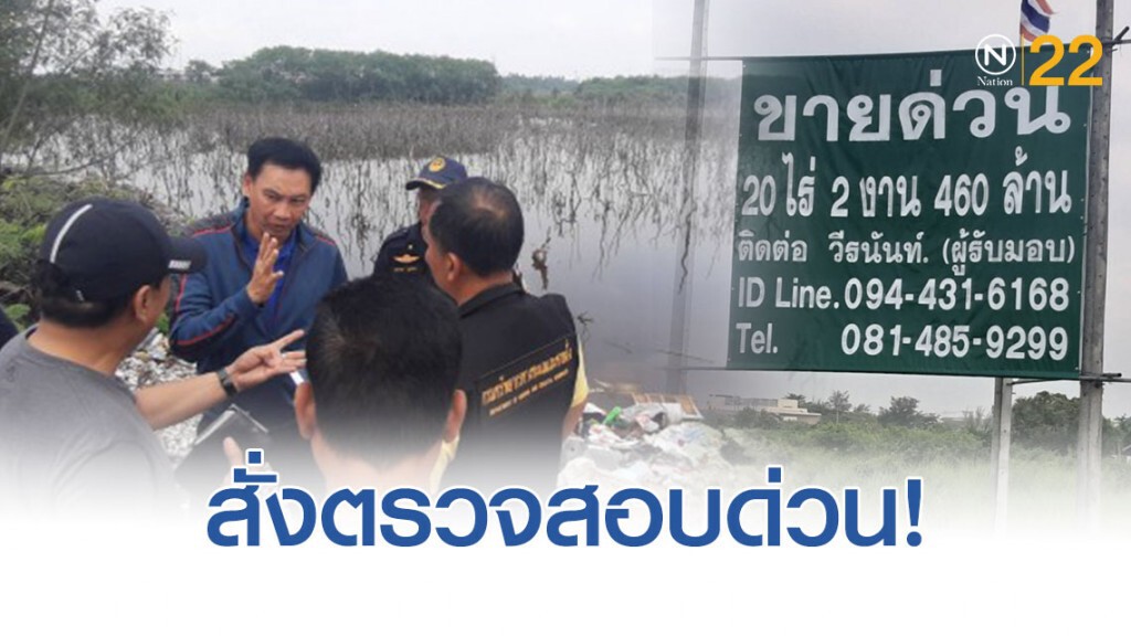 สั่งตรวจสอบด่วน! มีการประกาศขายที่ดิน 20ไร่ ในเขตป่าชายเลน