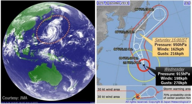 รู้จักกับ "ไต้ฝุ่นฮากิบิส" ที่มีความรุนแรงเทียบเท่าเฮอร์ริเคนระดับ 5 ที่กำลังจะเข้าญี่ปุ่นเสาร์นี้