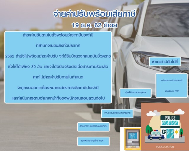 จ่ายค่าปรับพร้อมเสียภาษี 19 ธ.ค. 62 ดีเดย์