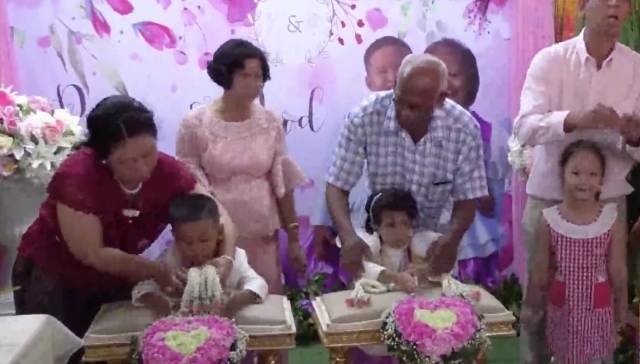 ฮือฮา ! "วิวาห์เด็กแฝด" เครื่องเสียงกระหึ่มแห่ขันหมากครบ