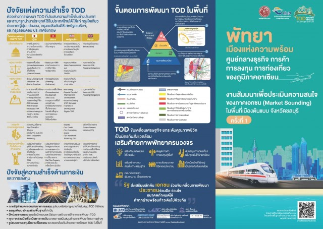 สนข.ชูแนวคิดพัฒนา TOD รอบสถานีรถไฟเมืองพัทยา 4 โซนหลัก