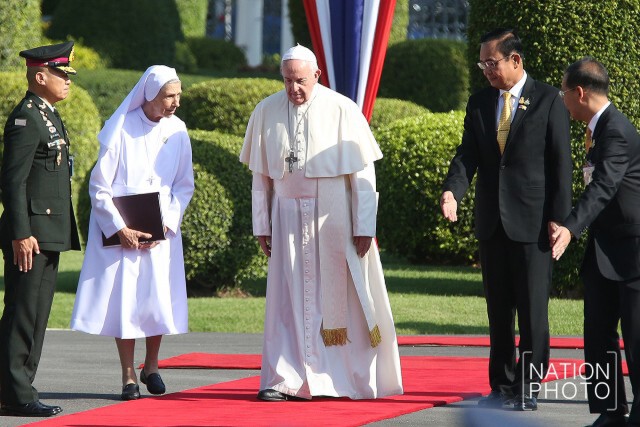 "สมเด็จพระสันตะปาปา" เสด็จทำเนียบฯ "ประทานสุนทรพจน์"