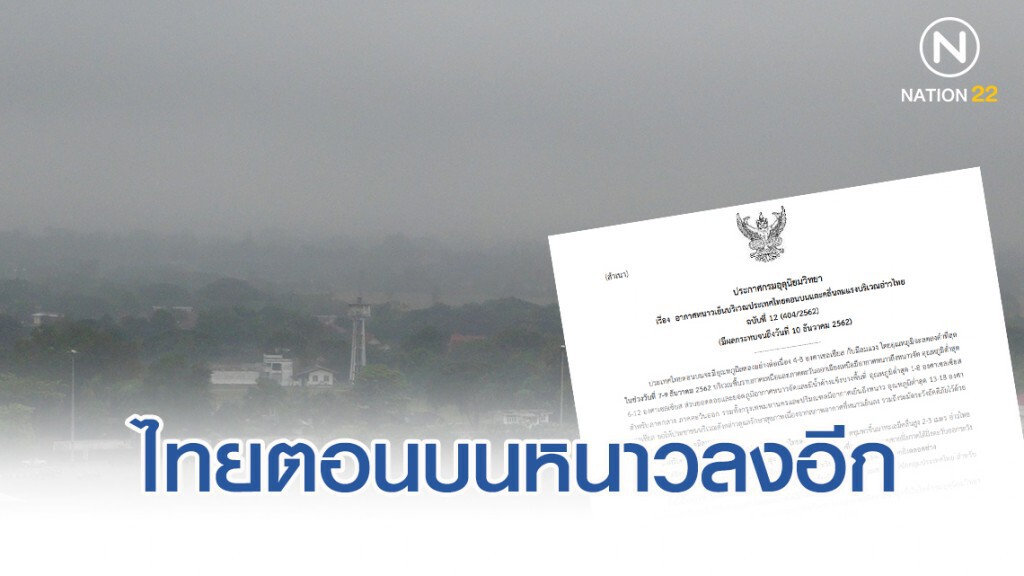 อุตุฯ เตือนฉบับ12 ไทยตอนบนหนาวลงอีก 4-8 องศาฯ