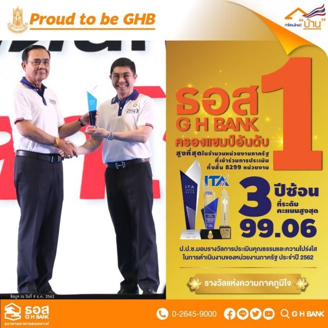 ธอส.ครองแชมป์ความโปร่งใสสูงสุด 3 ปีซ้อน