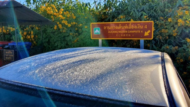 ตื่นตาน้ำค้างแข็งเกาะหลังรถเหมือนหิมะ ครั้งแรกในรอบ 20 ปี