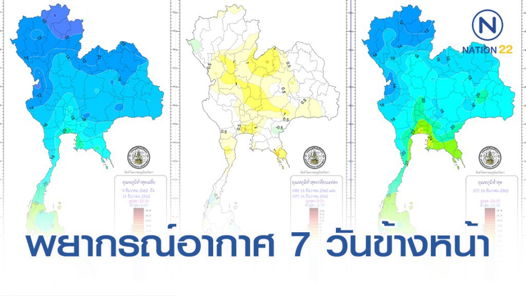 อุตุ พยากรณ์อากาศ 7 วันข้างหน้า