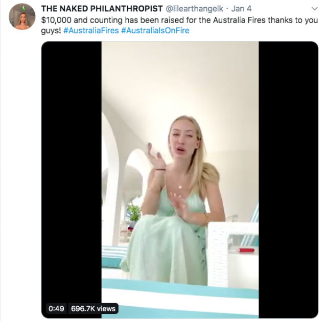 "นางแบบ" ขายภาพนู้ด เรี่ยไรเงินช่วย "ไฟป่าออสเตรเลีย"