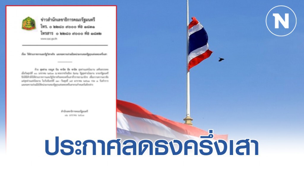 ประกาศลดธงครึ่งเสา 3 วัน ร่วมไว้อาลัย สุลต่าน กาบูส บิน ซาอิด แห่งโอมาน สิ้นพระชนม์