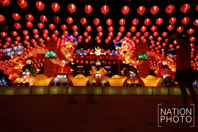 บรรยากาศงานเทศกาลโคมไฟที่ศาลเจ้าเสียนหลอไต้เทียนกง