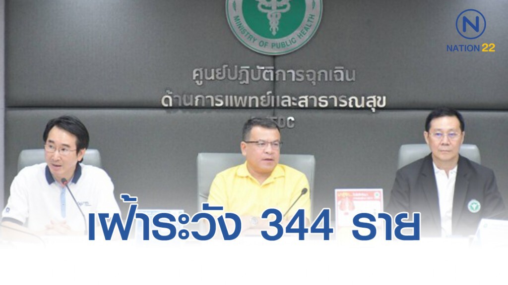 พบผู้ป่วยเฝ้าระวังติดเชื้อไวรัสโคโรน่าสะสม 344 ราย