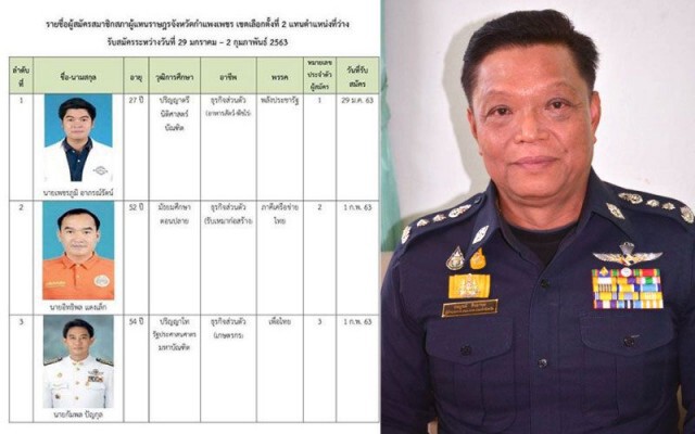 เลือกตั้งซ่อมเขต 2 กำแพงเพชร 3 ผู้สมัครชิงดำ