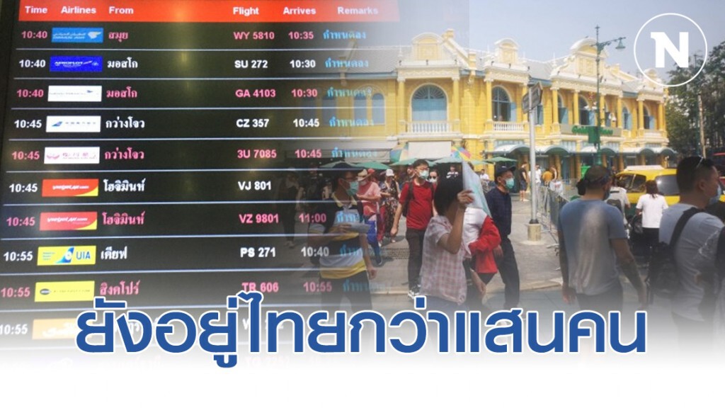 นทท.จีนยังอยู่ไทยกว่าแสนคน  ชาวอู่ฮั่นกลับบ้านไม่ได้1300คน
