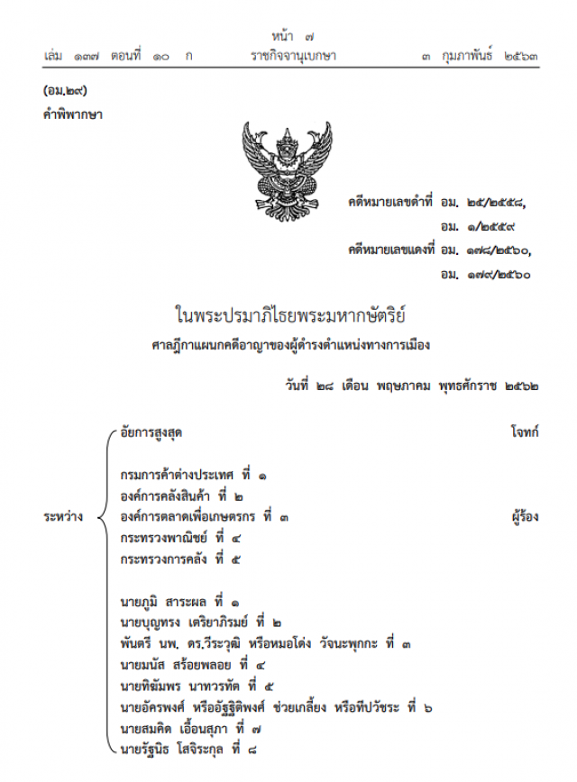 เปิดคำพิพากษาฉบับเต็ม ชดใช้ 1.6 หมื่นล้าน คดีทุจริตจำนำข้าว