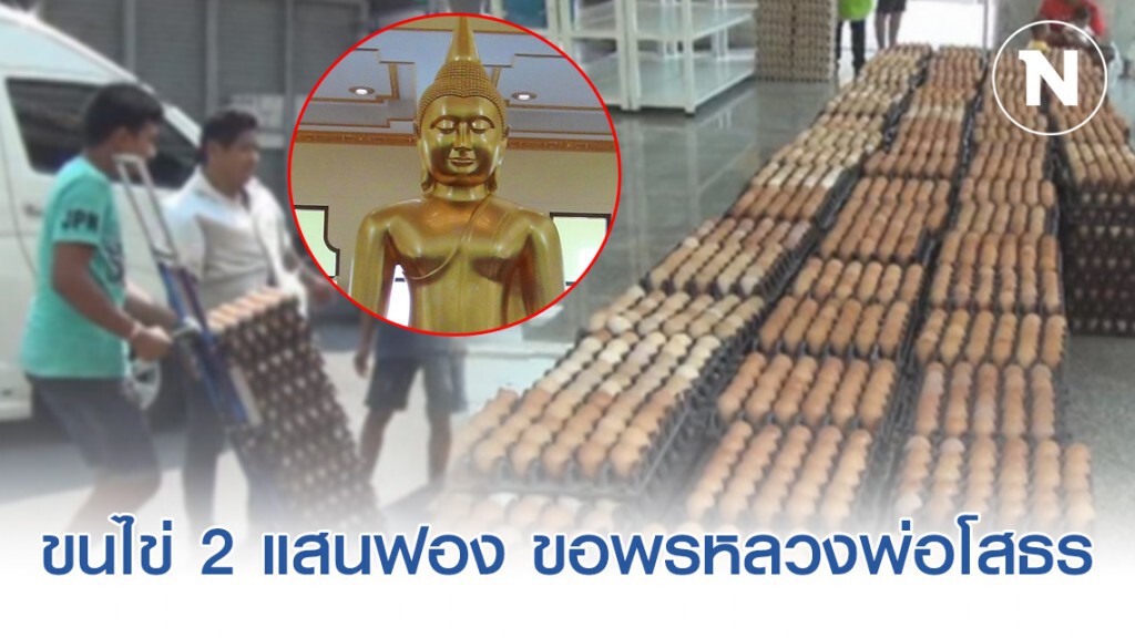 "หนุ่ม-สาว ชาวจีน" เหมาไข่ไก่ 2 แสนฟอง ขอพร "หลวงพ่อโสธร" ช่วยประเทศจีนพ้นวิกฤตโคโรน่า