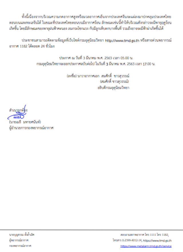 อุตุฯ ประกาศเตือน "พายุฤดูร้อน" ฉบับที่ 4