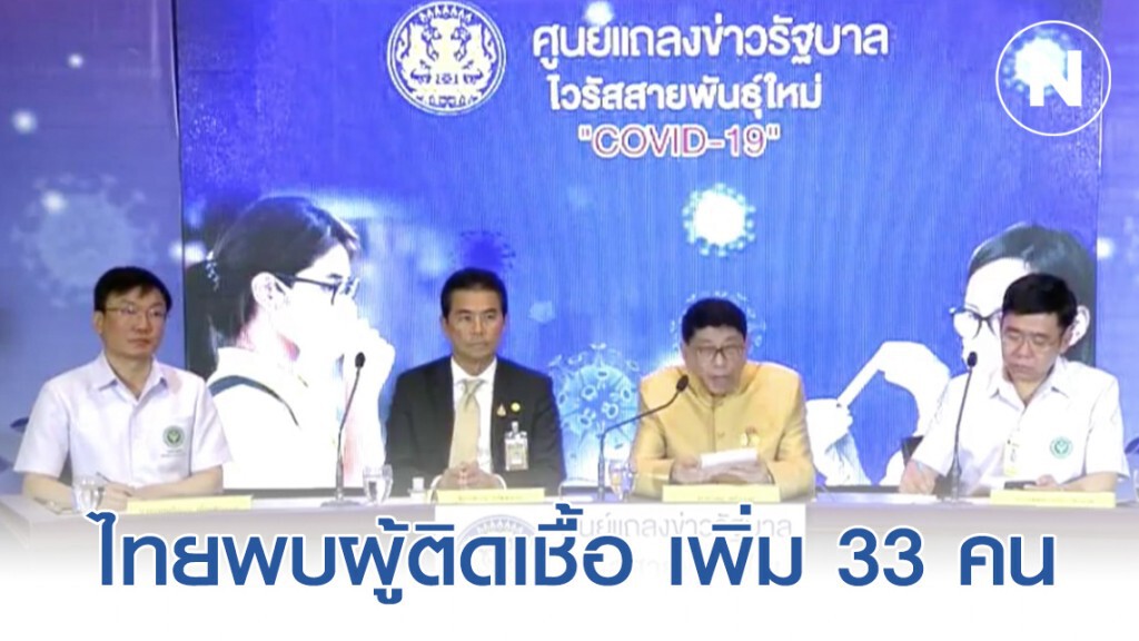 สธ.แถลง ไทยพบผู้ติดเชื้อ "โควิด-19" เพิ่ม 33 คน สธ.แถลง ไทยพบผู้ติดเชื้อ "โควิด-19" เพิ่ม 33 คน