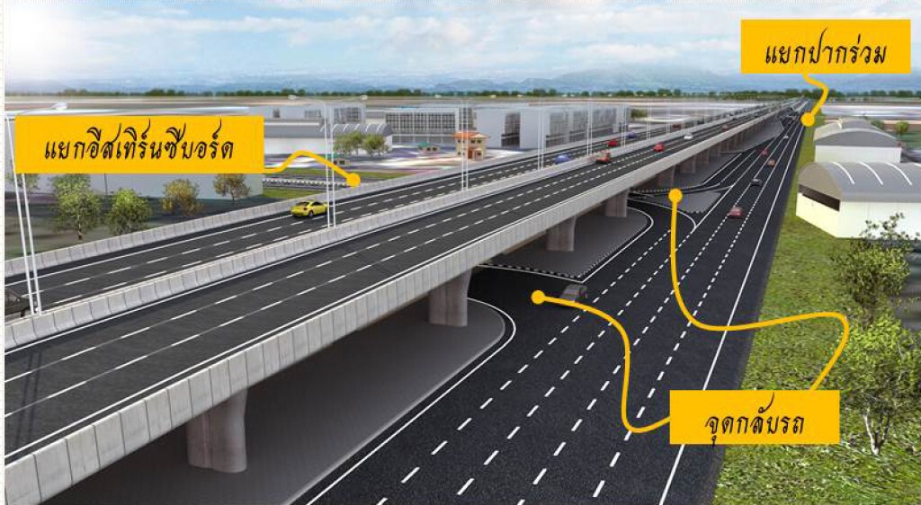 ทางหลวงสร้างสะพานข้ามแยกนิคมฯบ่อวินคืบกว่า 68%