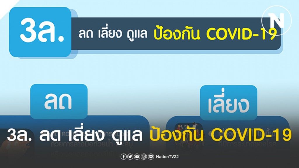 3ล. ลด เลี่ยง ดูแล ป้องกัน COVID-19