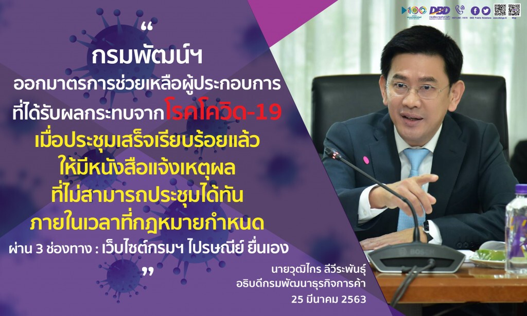 กรมพัฒน์ฯ ออกมาตรการช่วยผู้ได้รับผลกระทบโควิด-19