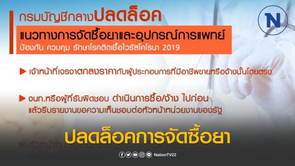 กรมบัญชีกลางปลดล็อคการจัดซื้อยา-อุปกรณ์การแพทย์