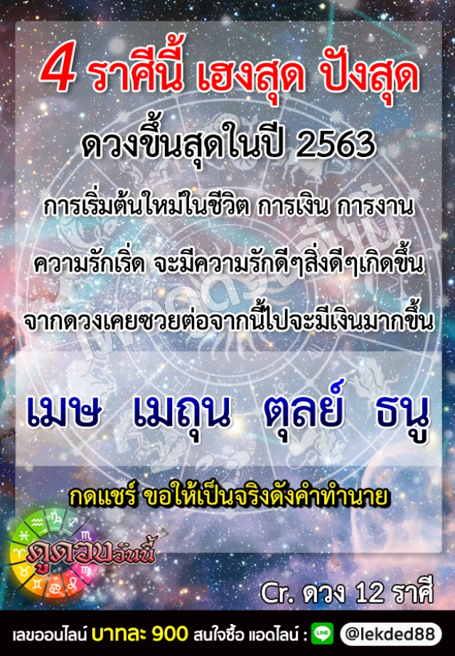 เปิด 4 ราศี ดวงขึ้นสุดในปี 2563