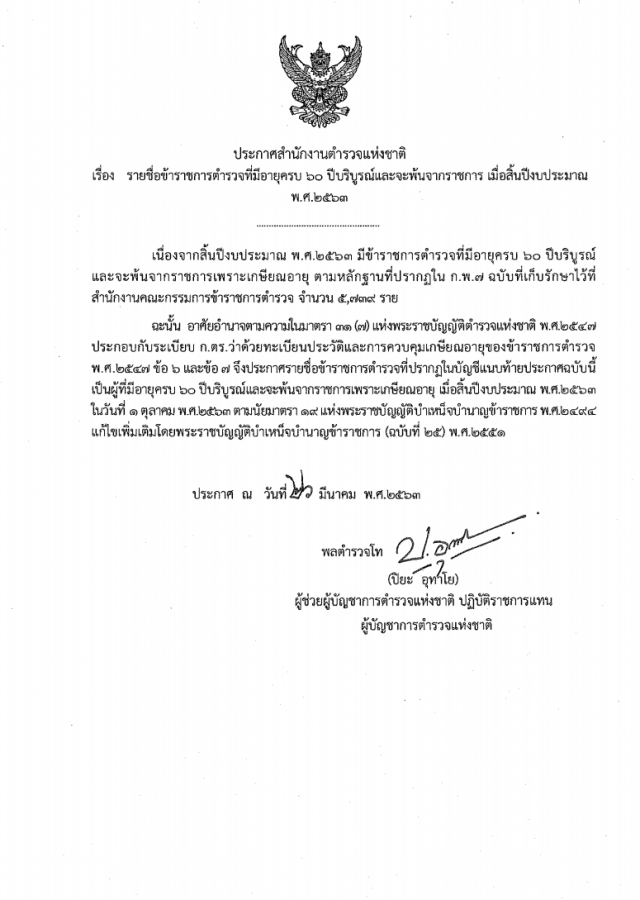 นับถอยหลัง 6 เดือน "บิ๊กแป๊ะ" ผบ.ตร.เกษียณ