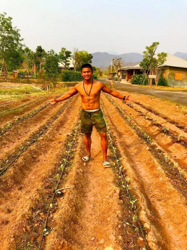 "บัวขาว" หันไปลงแรงทำสวนช่วงโควิด19 นำรายได้ช่วยคนในค่ายบัญชาเมฆ