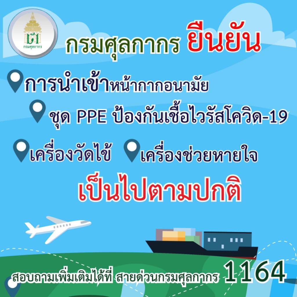 ศุลกากรยันนำเข้าหน้ากากอนามัย-อุปกรณ์ป้องกันโควิดได้ปกติ ศุลกากรยันนำเข้าหน้ากากอนามัย-อุปกรณ์ป้องกันโควิดได้ปกติ