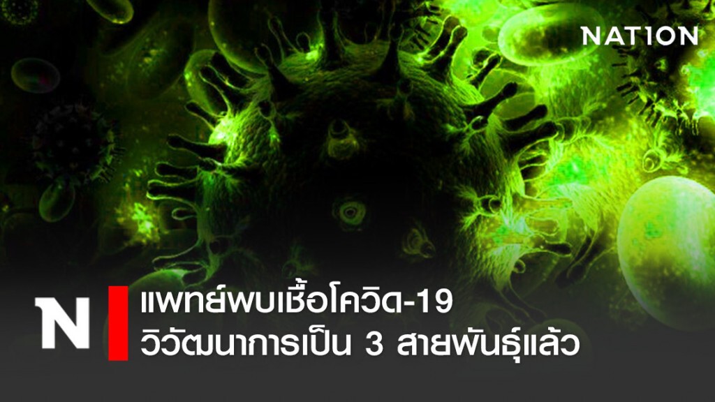 แพทย์พบเชื้อโควิด-19 ตอนนี้ วิวัฒนาการเป็น 3 สายพันธุ์แล้ว