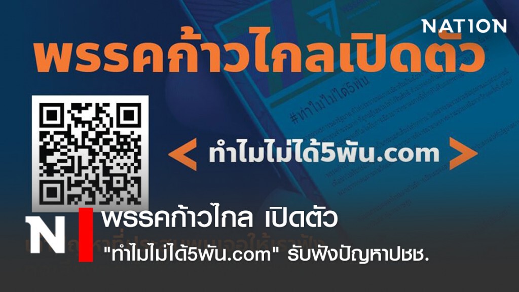 พรรคก้าวไกล เปิดตัว "ทำไมไม่ได้5พัน.com" รับฟังปัญหาประชาชน พรรคก้าวไกล เปิดตัว "ทำไมไม่ได้5พัน.com" รับฟังปัญหาประชาชน