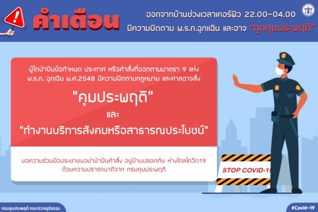 กรมคุมประพฤติเผยฝ่าฝืนเคอร์ฟิว ถูกจับคุมประพฤติแล้ว 619 คดี!