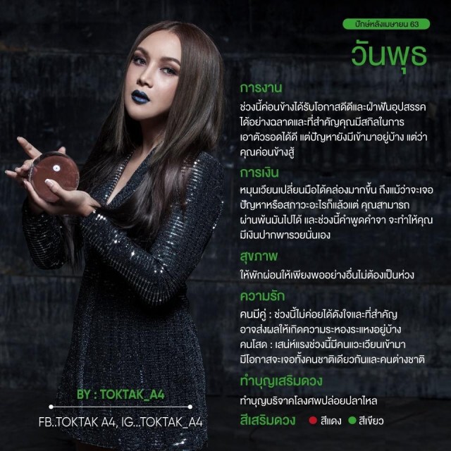 แม่หมอ Toktak A4 ทำนายดวงปักษ์หลังเมษายน 63