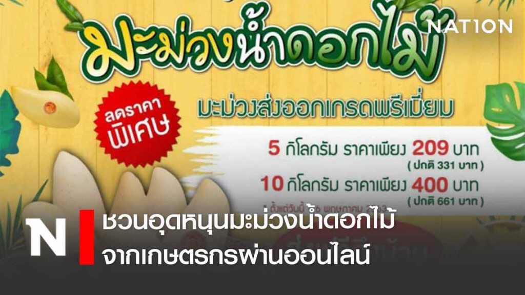 ธ.ก.ส.ชวนอุดหนุนมะม่วงน้ำดอกไม้จากเกษตรกรผ่านออนไลน์