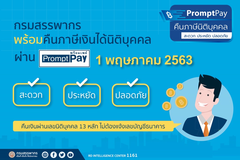 สรรพากรคืนภาษีนิติบุคคลผ่านพร้อมเพย์ เริ่ม 1 พ.ค.นี้