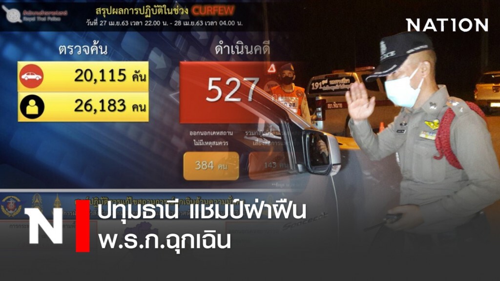 ปทุมธานี แชมป์ฝ่าฝืนพ.ร.ก.ฉุกเฉิน
