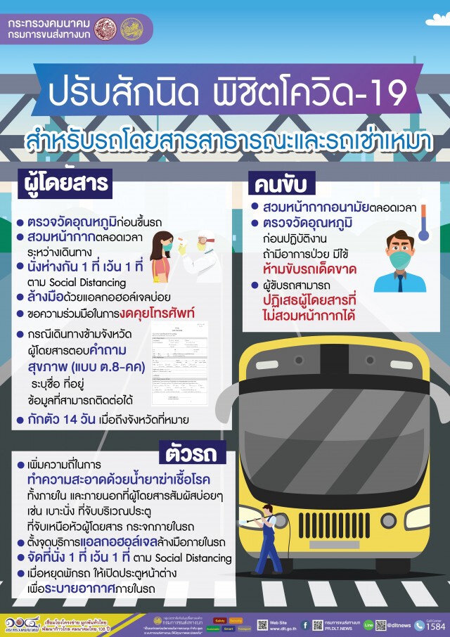 ขนส่งฯ แนะปรับเปลี่ยนวิถีชีวิตเลี่ยงโควิด-19