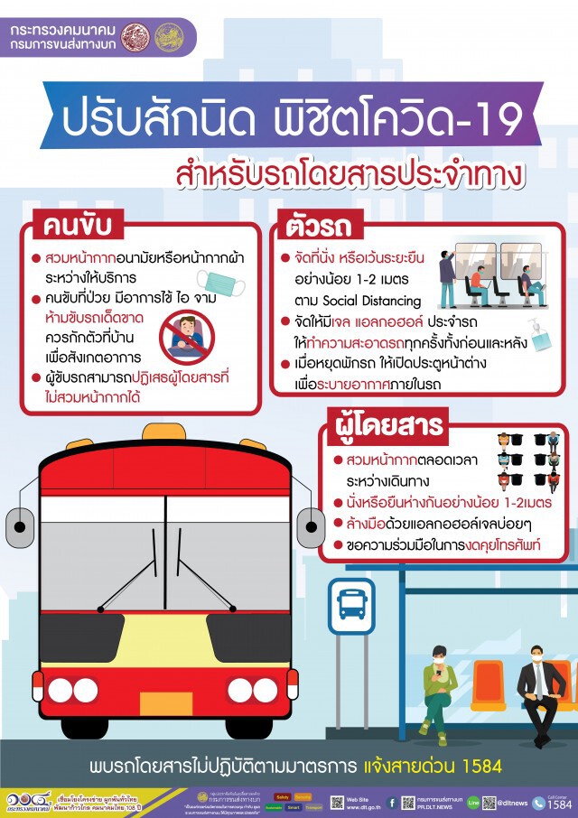 ขนส่งฯ แนะปรับเปลี่ยนวิถีชีวิตเลี่ยงโควิด-19