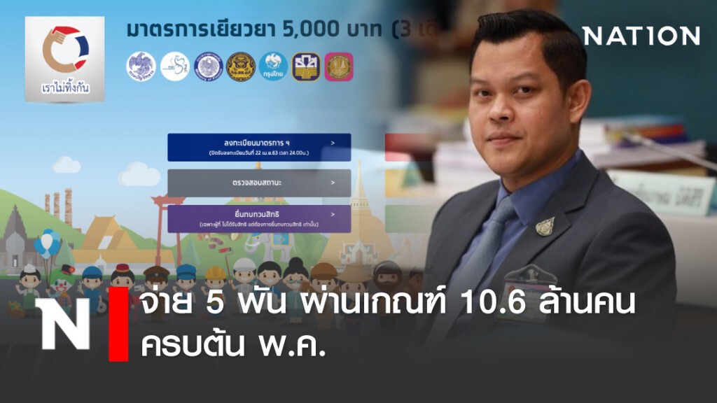 จ่าย 5 พัน ผ่านเกณฑ์ 10.6 ล้านคน ครบต้น พ.ค. จ่าย 5 พัน ผ่านเกณฑ์ 10.6 ล้านคน ครบต้น พ.ค.