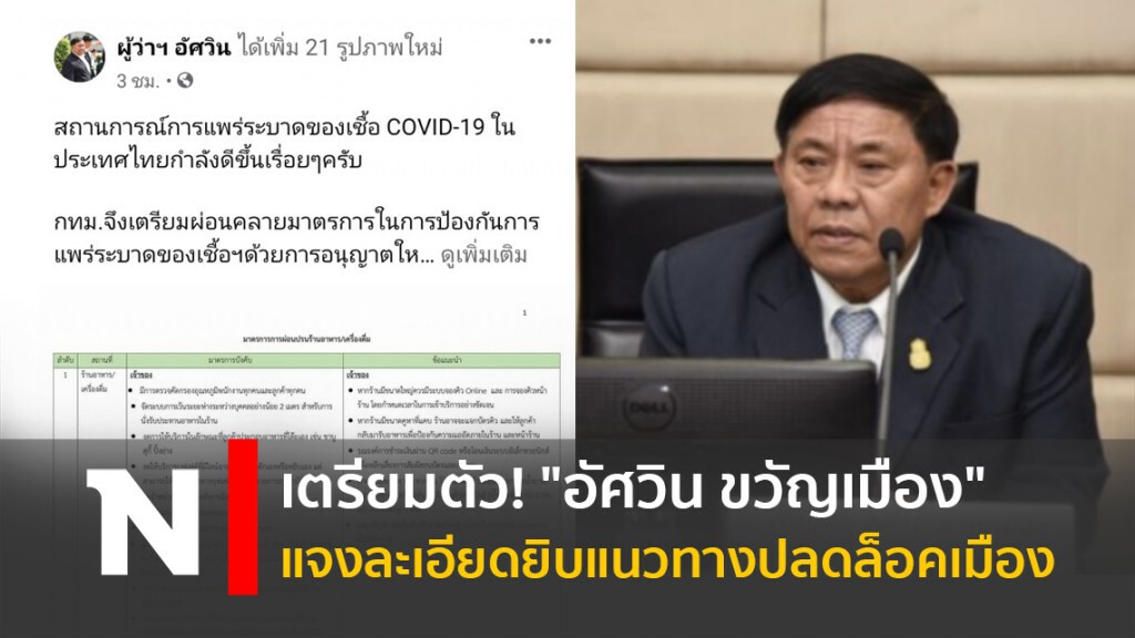 เตรียมตัว! "อัศวิน ขวัญเมือง" แจงละเอียดยิบแนวทางปลดล็อคเมือง