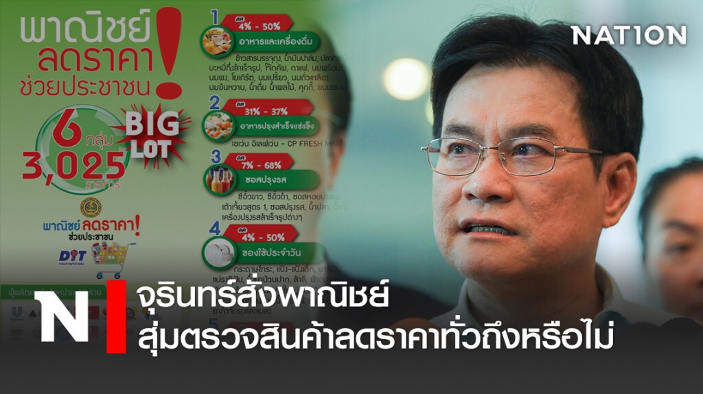 จุรินทร์สั่งพาณิชย์สุ่มตรวจสินค้าลดราคาทั่วถึงหรือไม่