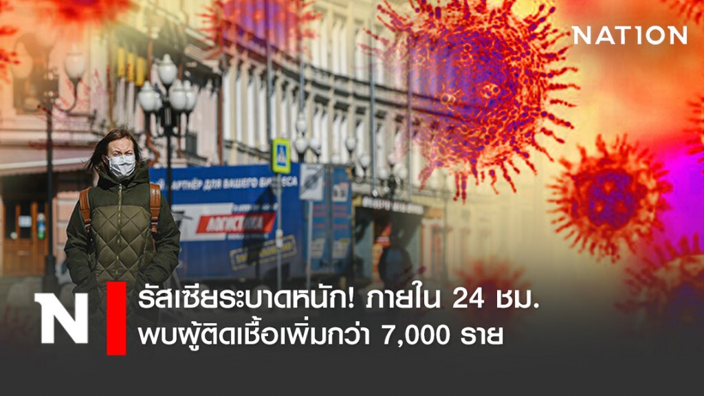 รัสเซียระบาดหนัก! ภายใน 24 ชม.พบผู้ติดเชื้อเพิ่มกว่า 7,000 ราย