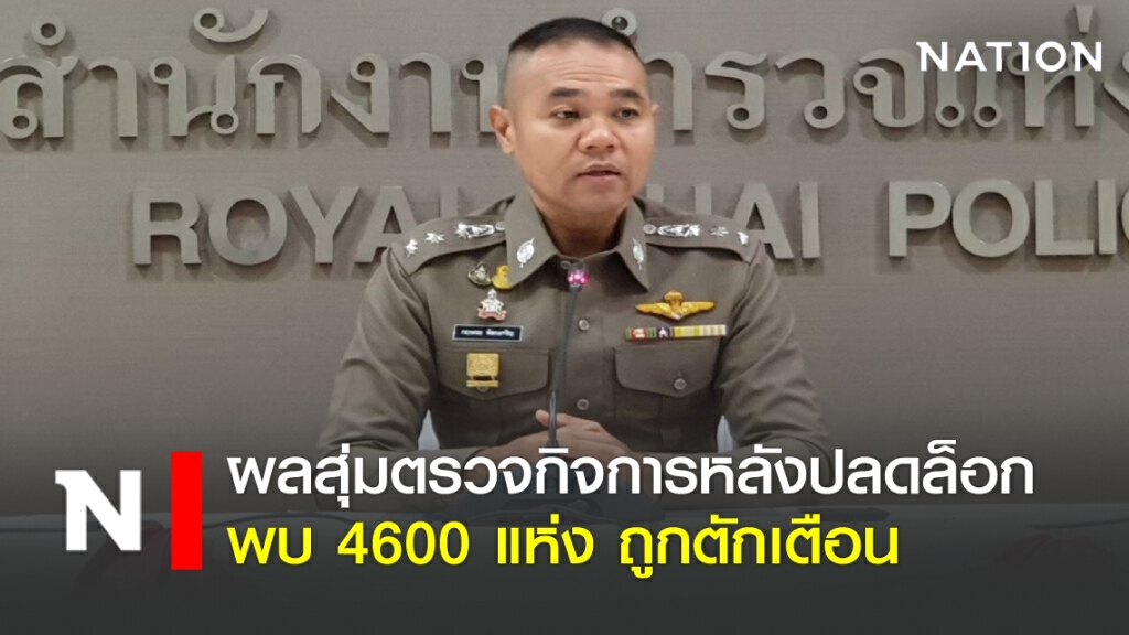 ตร.เผยผลสุ่มตรวจกิจการหลังปลดล็อก พบ 4600แห่ง ถูกตักเตือน