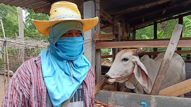 พา "แพนเค้ก" ใส่ จยย.พ่วงข้างรับส่งกินหญ้าตามทุ่ง