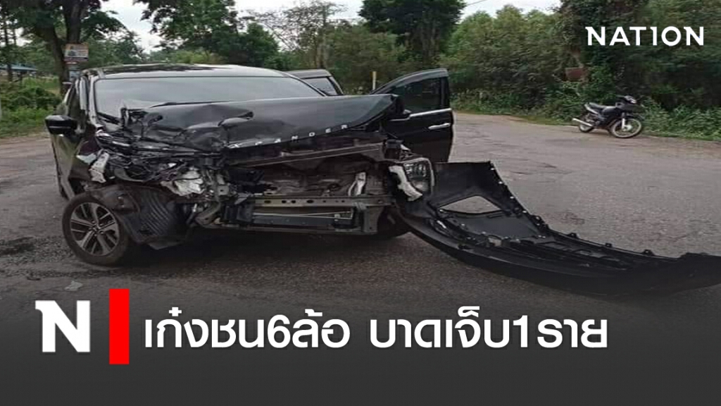 เก๋งเสยบรรทุก6ล้อ บาดเจ็บ1 เก๋งเสยบรรทุก6ล้อ บาดเจ็บ1